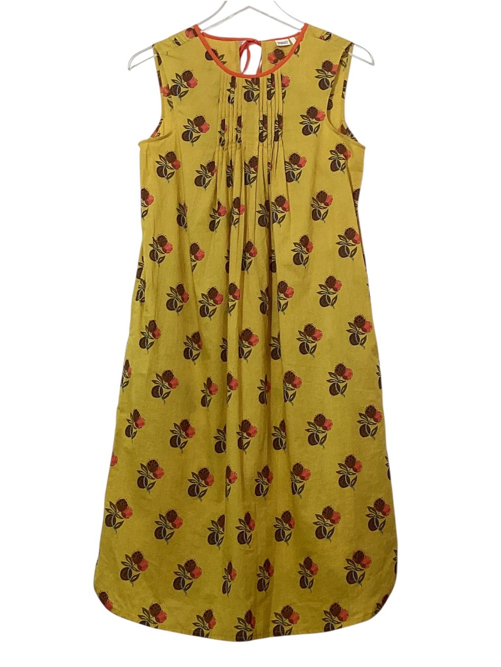 TOAST Yellow Floral Cotton Dress Sleeveless Lightweight Size S